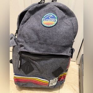 Superdry Charcoal Backpack with Rainbow Accents